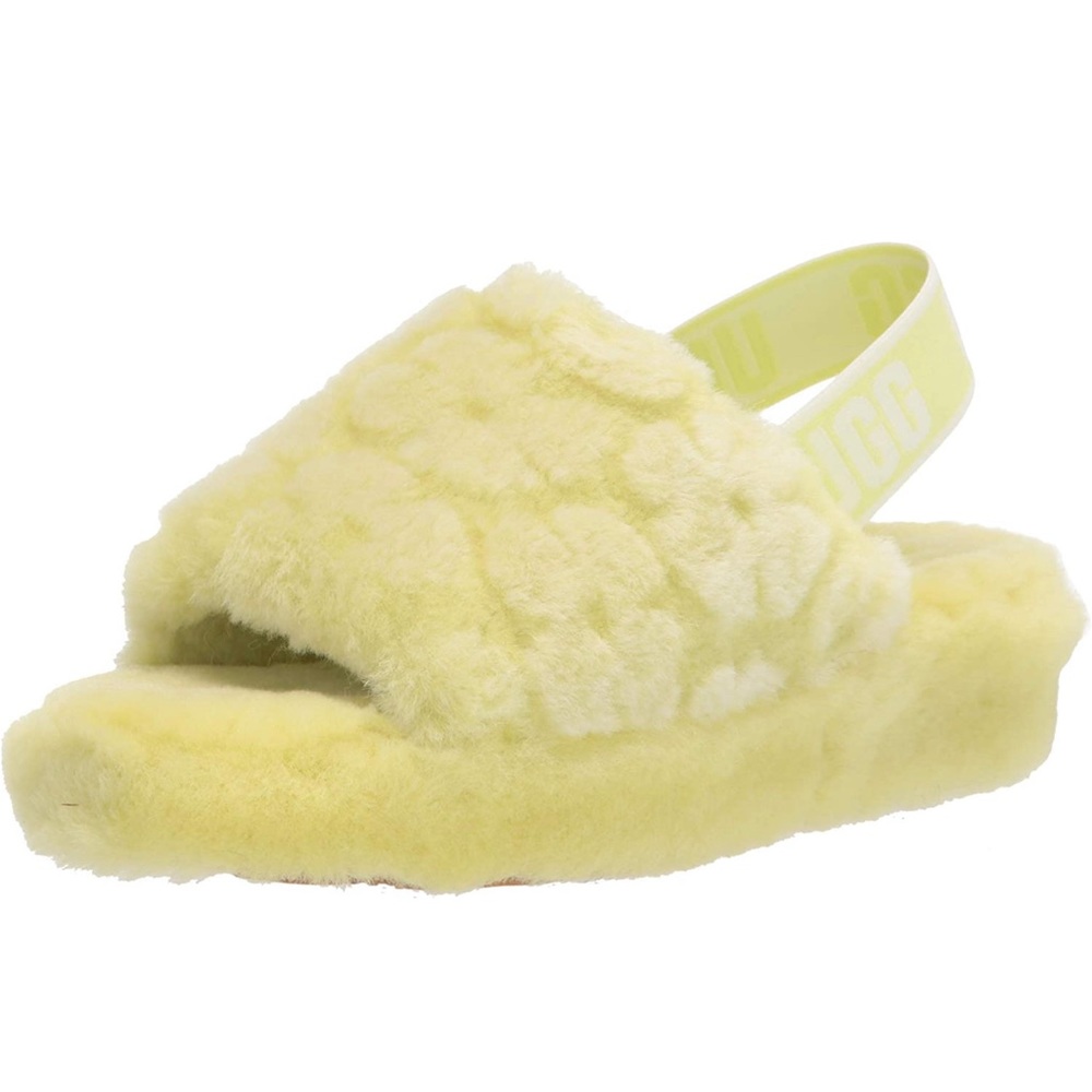 Yellow UGG Fuzzy Sandals NWOT -Trending